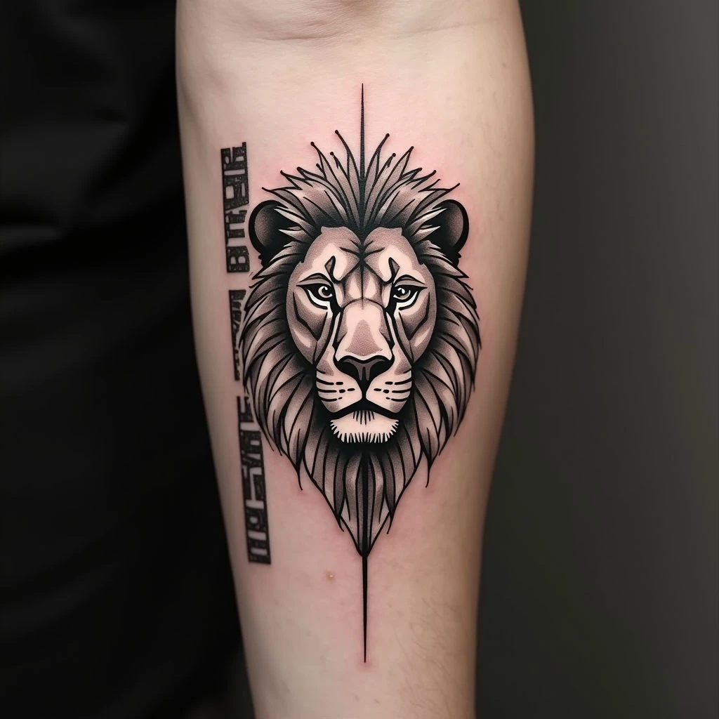 Geometric Lion Tattoo: A Fusion of Strength and Artistry