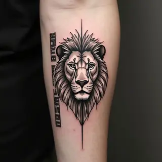 Geometric Lion Tattoo: A Fusion of Strength and Artistry