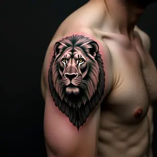 Geometric Lion Tattoo Ideas for Your Shoulder