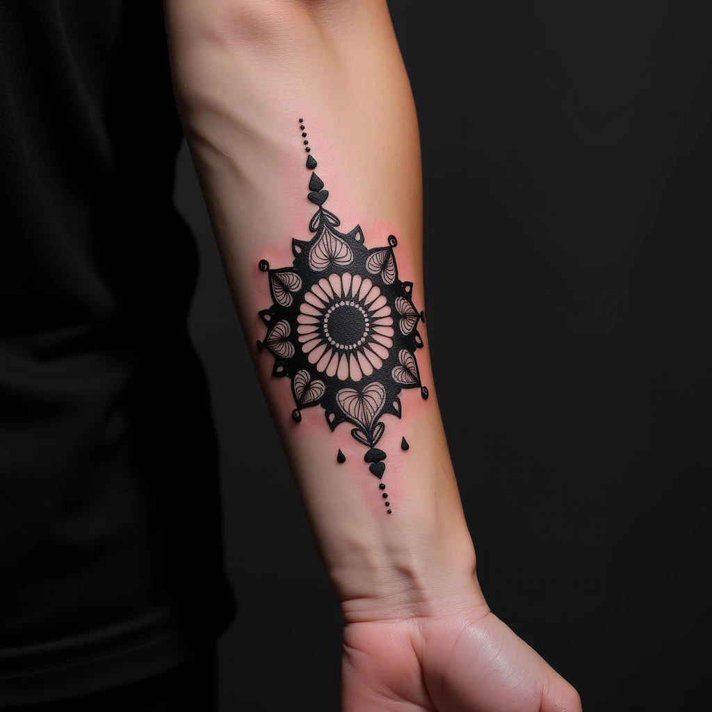 Unique Violet Mandala Tattoos for Girls on Your Forearm
