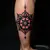 Small Red & Black Mandala Tattoo for Boys' Arms