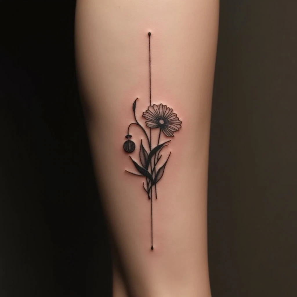 Unique Geometric Tattoos for Girls on Your Calf