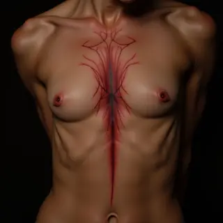 Unique Ribcage Tattoos: Minimalist Geometric Designs