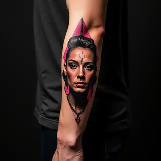Neon Geometric Face Tattoos for Women: Unique Designs