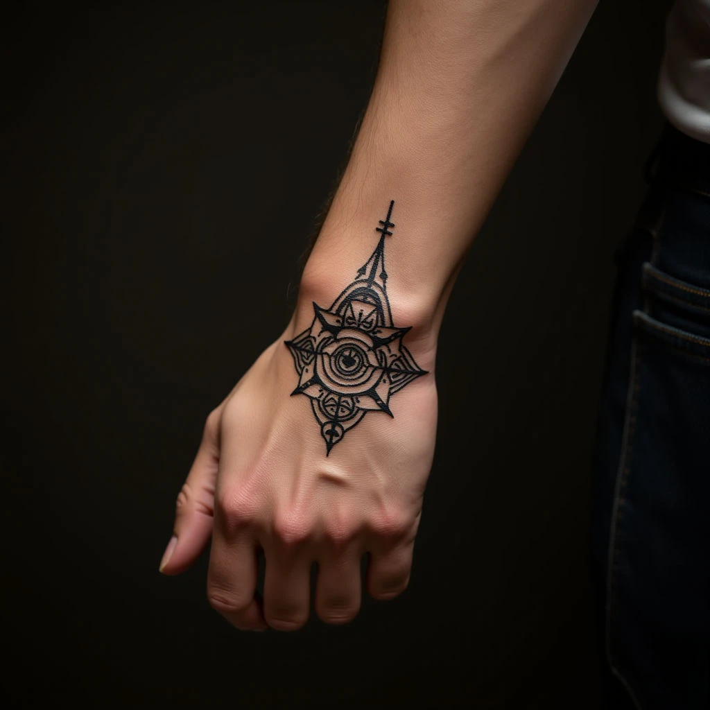 Small Wrist Tattoos for Men: Neo-Traditional Geometric Ideas
