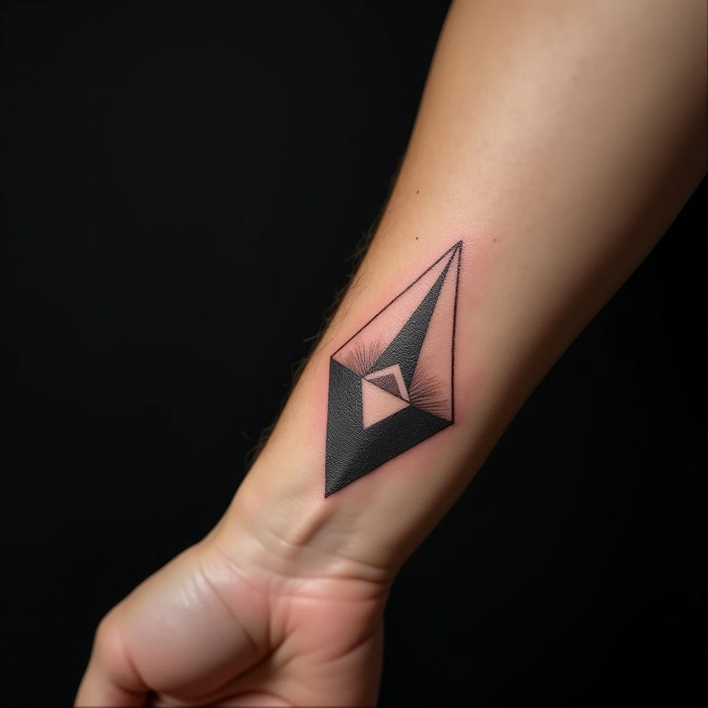 Small Geometric Wrist Tattoos for Boys - Old School Style