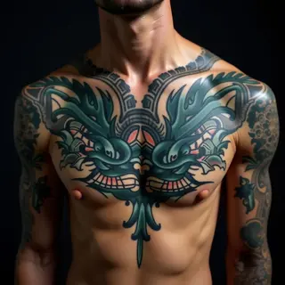 Stunning Oriental Geometric Chest Tattoos - Inspiration & Ideas