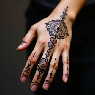 Stunning Geometric Mehndi Designs for Front Hands