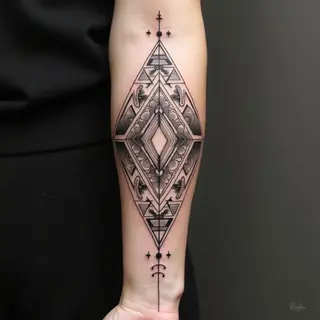Geometric Pattern Tattoo on Forearm