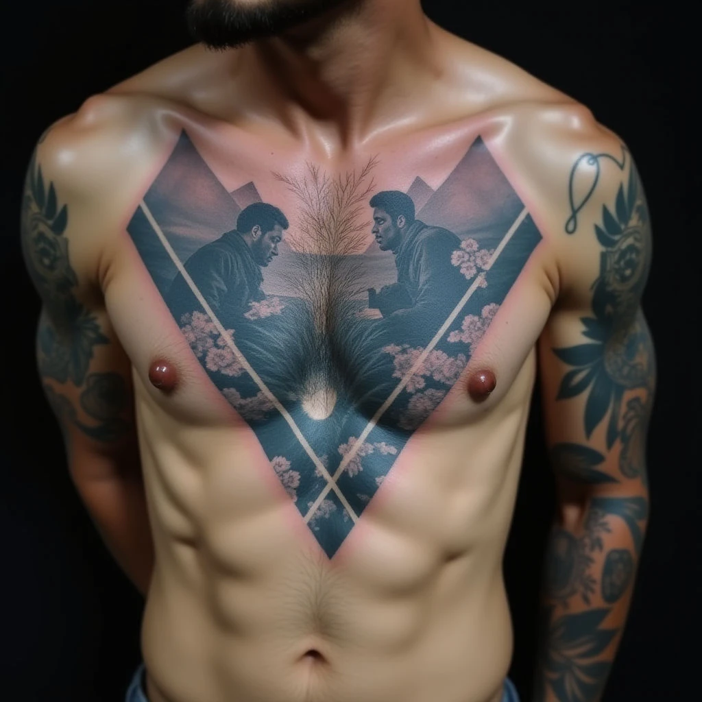 Geometric Father & Son Tattoo Ideas for Men
