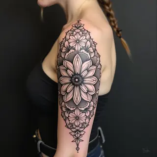 Intricate Geometric Sleeve Tattoo Design