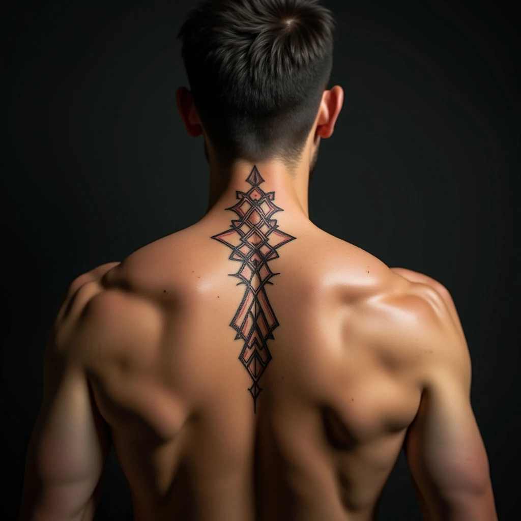 Small Geometric Spine Tattoos for Men - The Best First Tattoo?