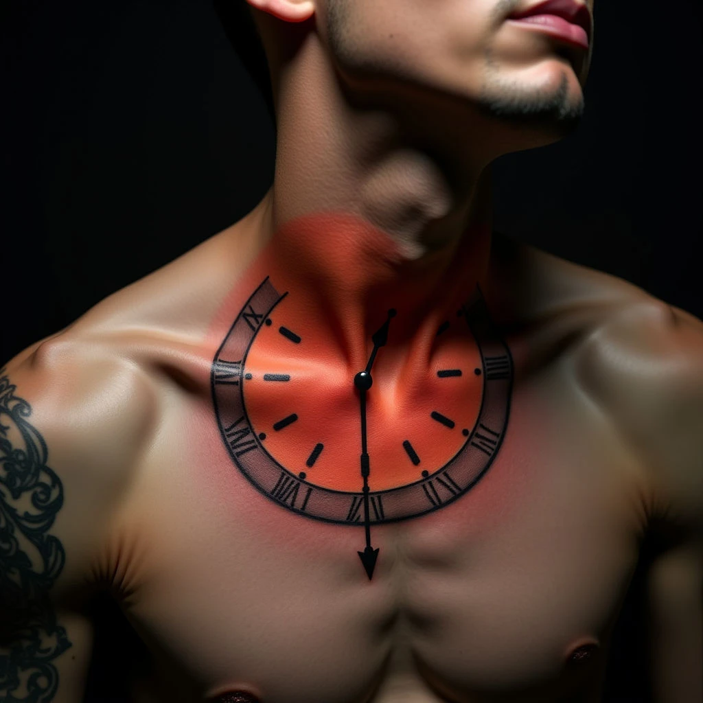 Surreal Clock Tattoos on Your Collarbone: A Fiery Guide