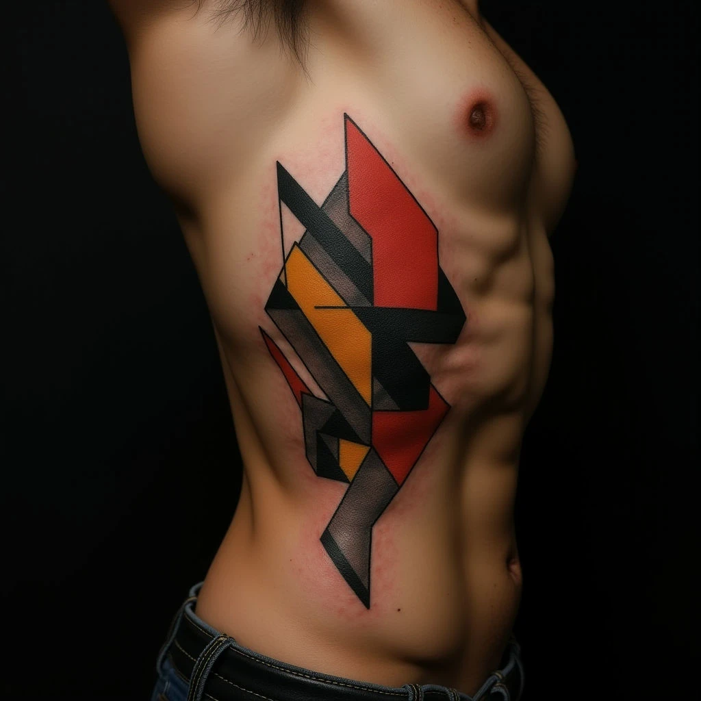 Bold Geometric Ribcage Tattoo: Meaning & Striking Blackwork Design