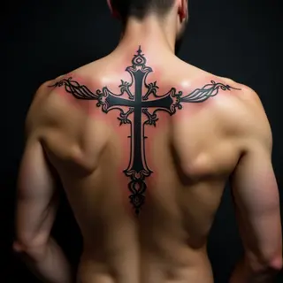 Surreal Geometric Cross Tattoos for the Shoulder: Designs & Meanings