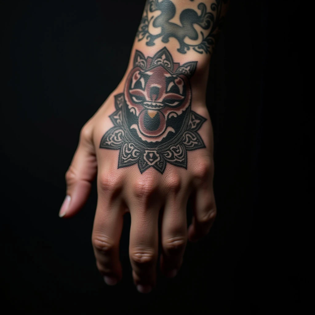 Small Japanese Geometric Hand Tattoos for Boys: Silver Designs