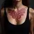 Stunning Geometric Chest Tattoos for Girls in Red - Inspiration!