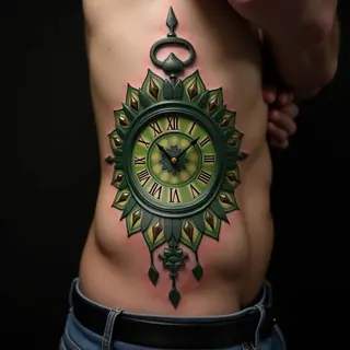 Men's Ribcage Birth Clock Mandala Tattoo Designs: A Timeless Statement