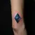 Blue Diamond Hand Tattoos: Old School Geometric Style