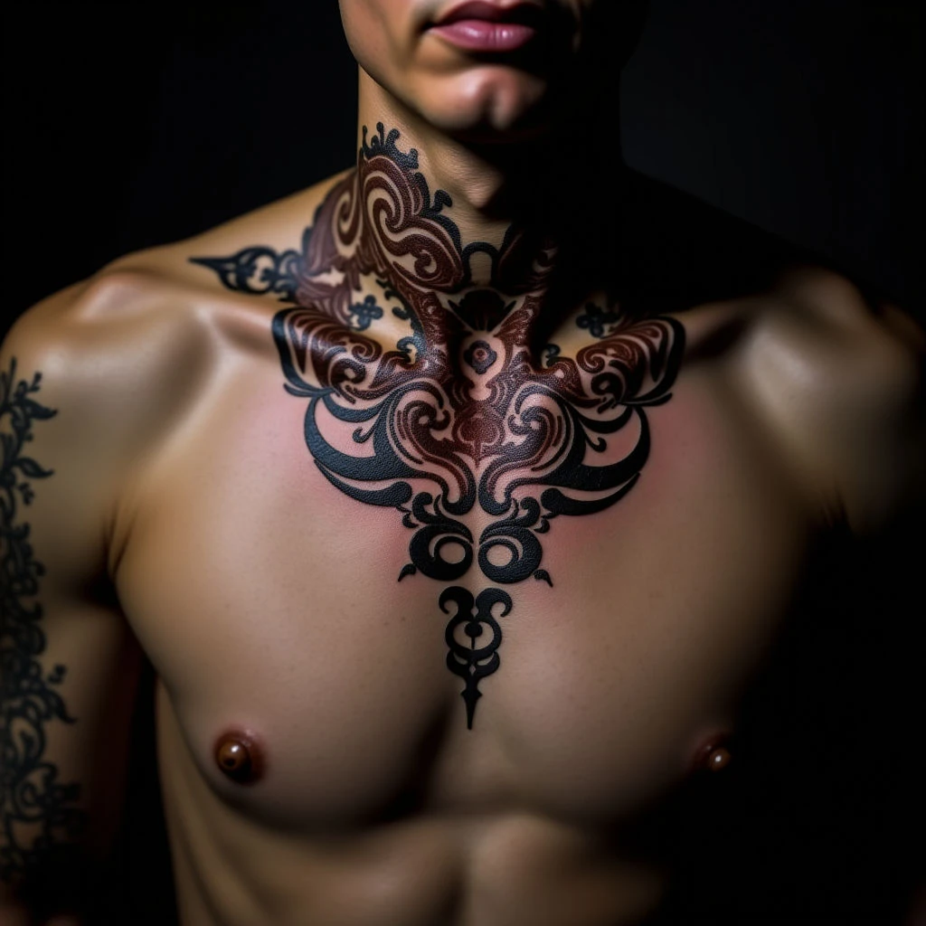 Gothic Henna Tattoos for Beginners: Collarbone Inspiration