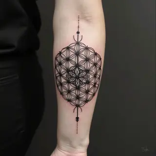 Intricate Flower of Life Geometric Tattoo