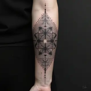 Intricate Geometric Forearm Tattoo Design