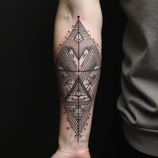 Geometric Forearm Tattoo: A Study in Pattern and Precision