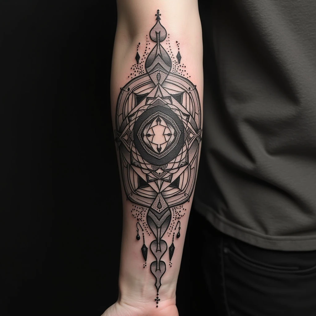 Intricate Geometric Sleeve Tattoo