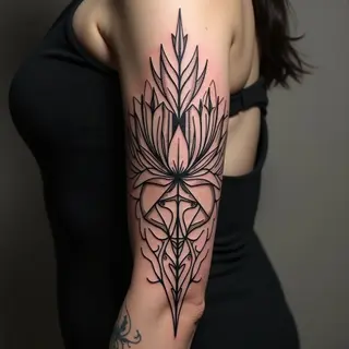 Geometric Arm Sleeve Tattoo Design