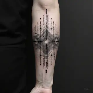 Intricate Geometric Forearm Tattoo Design