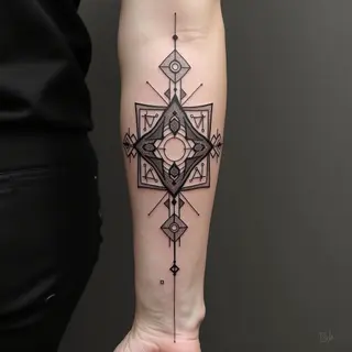 Geometric Harmony: A Forearm Tattoo Design