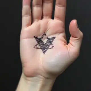 Minimalist Geometric Hand Tattoo Design