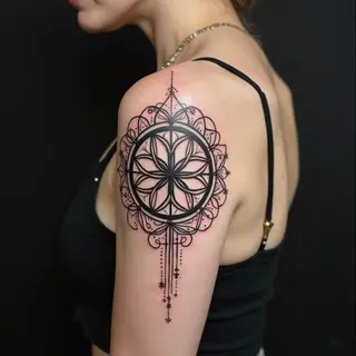 Geometric Harmony: Abstract Tattoo Design