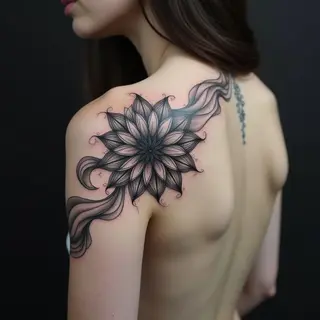 Geometric Sacred Geometry Tattoo on Shoulder
