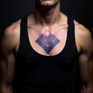 Tiny Geometric Couple Tattoos for Fathers & Sons