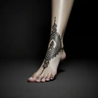 Geometric Mehndi Foot Tattoos: Traditional Designs for a Beautiful Look