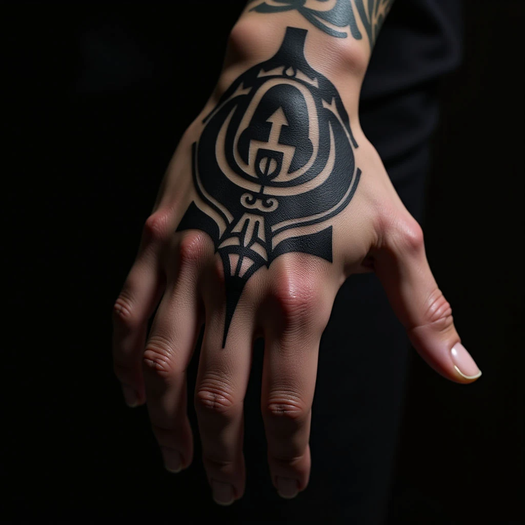 Striking Silver Tribal Hand Tattoos for Boys: Geometric Designs
