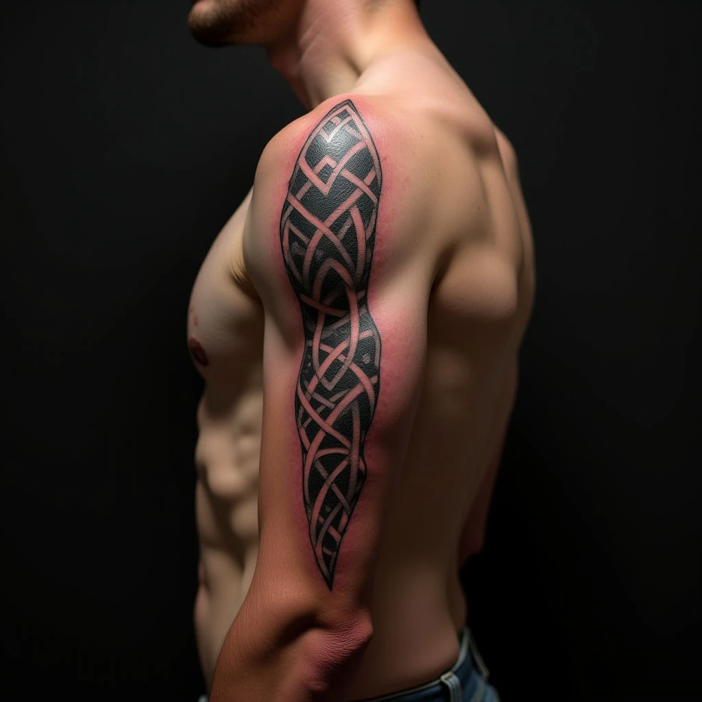 Pink Tribal Spine Sleeve Tattoo Ideas for a Bold Statement