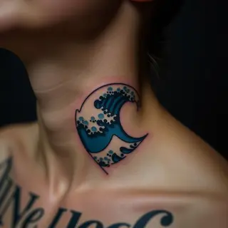 Geometric Wave Tattoo: Symbolism & Meaning on the Neck