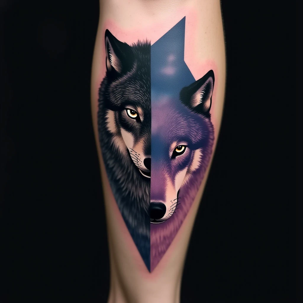 Half Geometric Wolf Tattoo: Meaning & Design Ideas