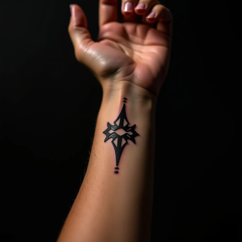 Easy Geometric Wrist Tattoos for Men - Red & Black Designs