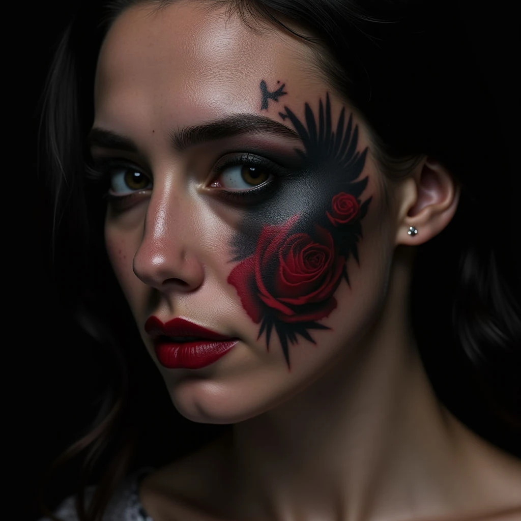 Darkly Beautiful Gothic Face Tattoos for Women