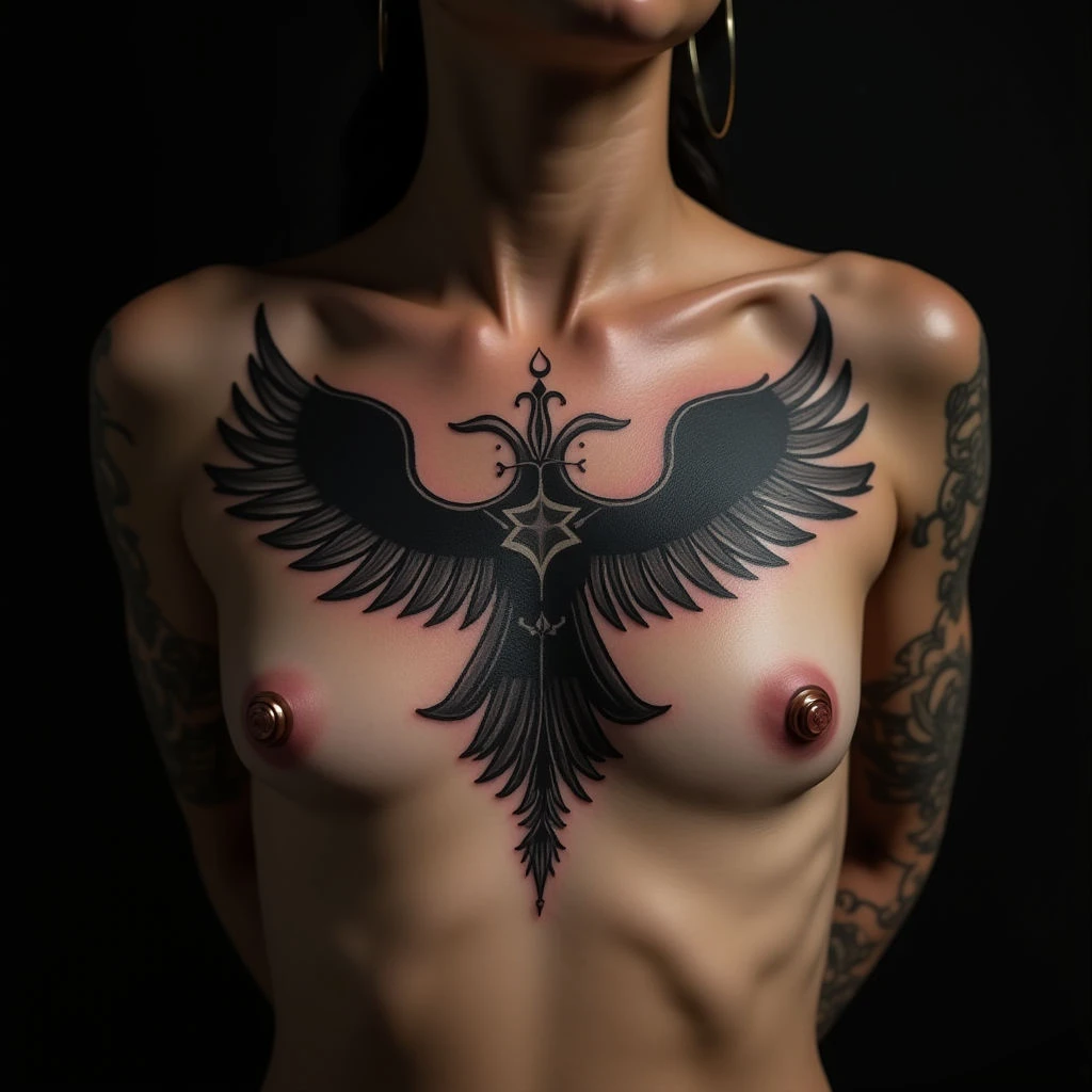 Gothic Sister Tattoo Ideas for Three: Meaningful Sternum Designs