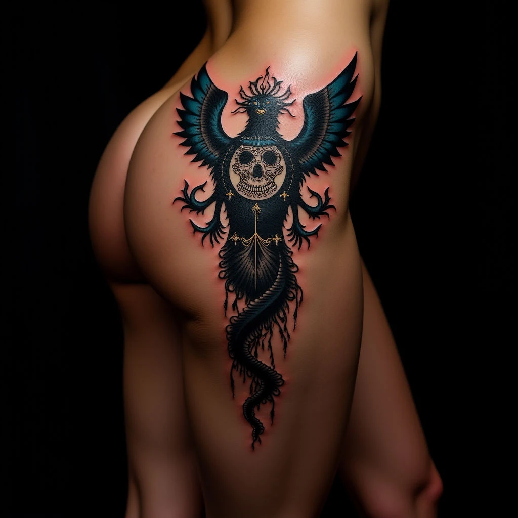 Powerful Gothic Thigh Tattoos with Deep Meaning
