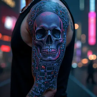 Half Sleeve Skull Tattoo Ideas: A Cyberpunk Guide