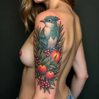 Illustrative Half Sleeve Tattoo Design