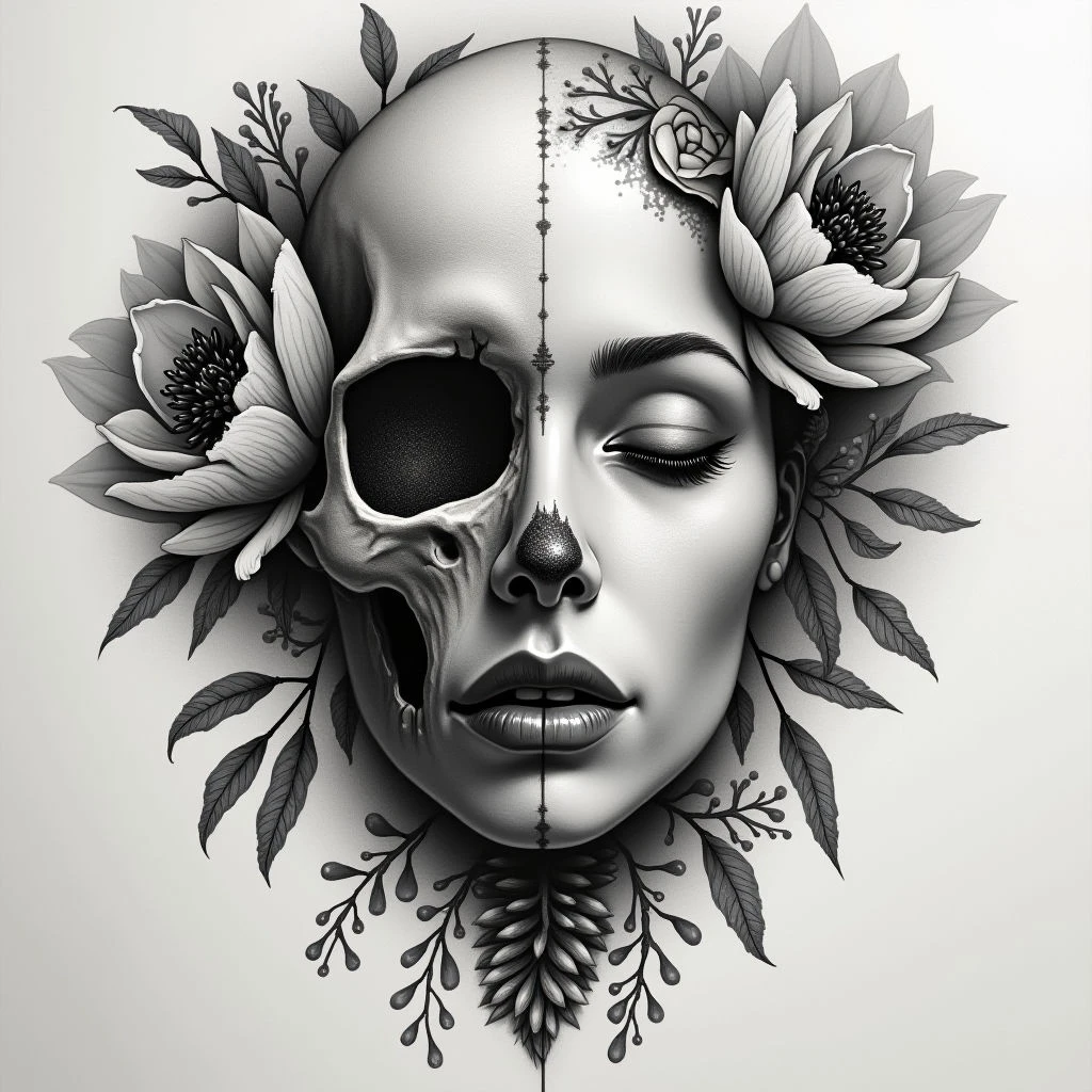 Half Woman Half Skull Tattoo: Meaning & Design Inspiration