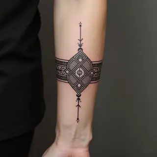 Geometric Hand Band Tattoo: A Study in Symmetry