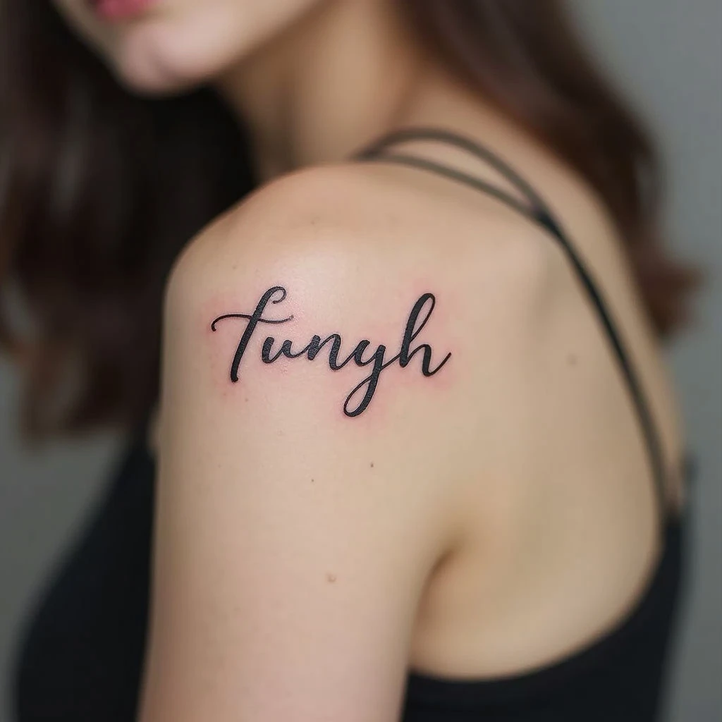 Minimalist Script Hand Tattoo Design