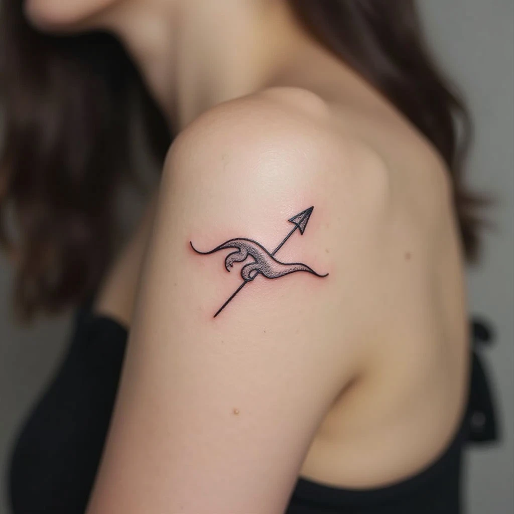Minimalist Hand Tattoos: Wave and Arrow Design